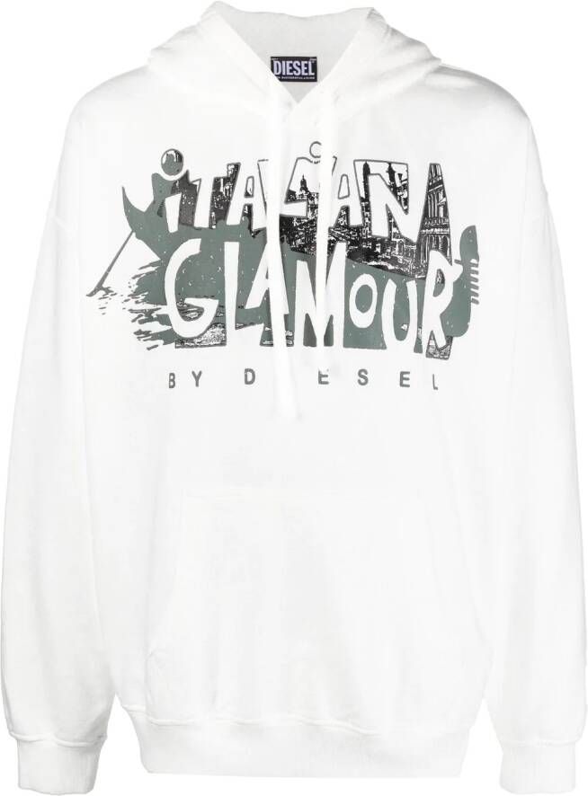 Diesel Hoodie met grafische print Wit