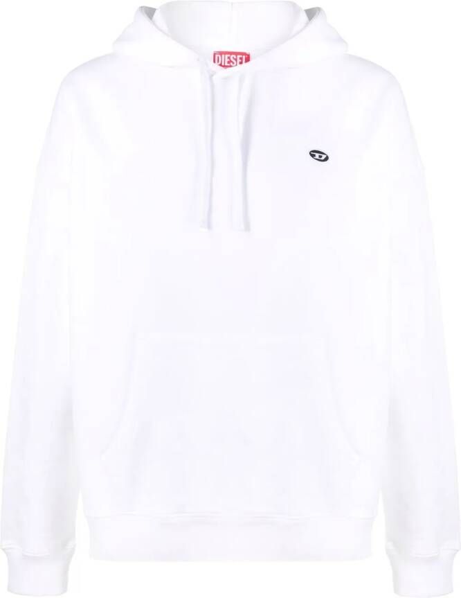 Diesel S-Rob-Doval-PJ katoenen hoodie Wit