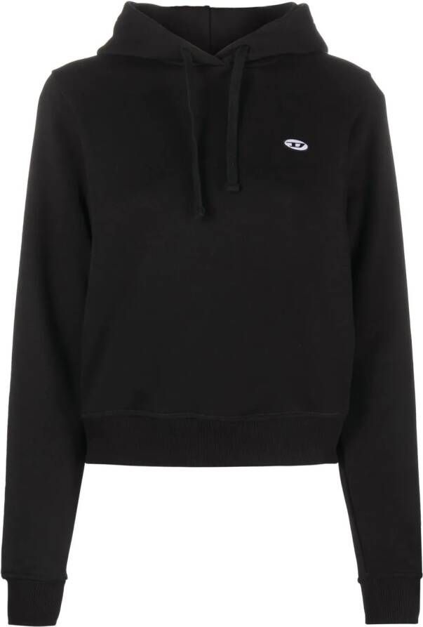 Diesel F-Reggy-Hood-Doval-Pj katoenen hoodie met logopatch Zwart