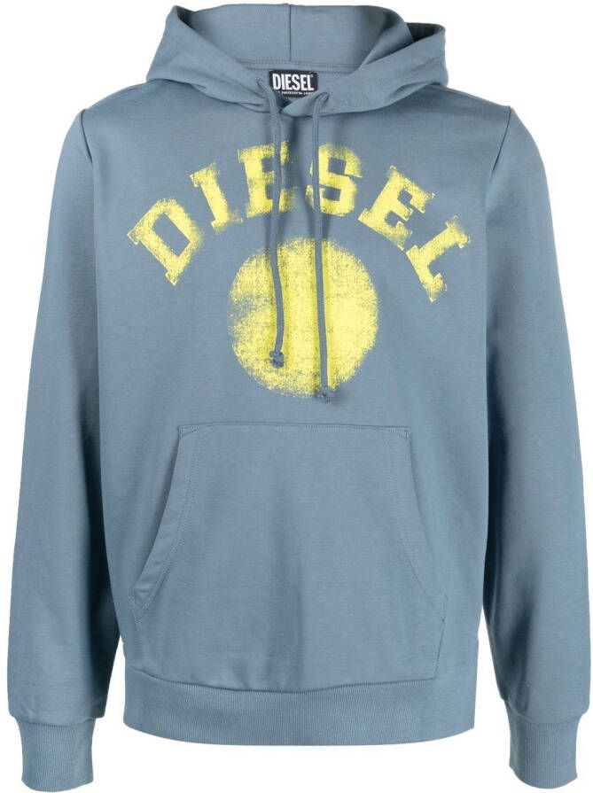 Diesel Hoodie met logoprint Blauw