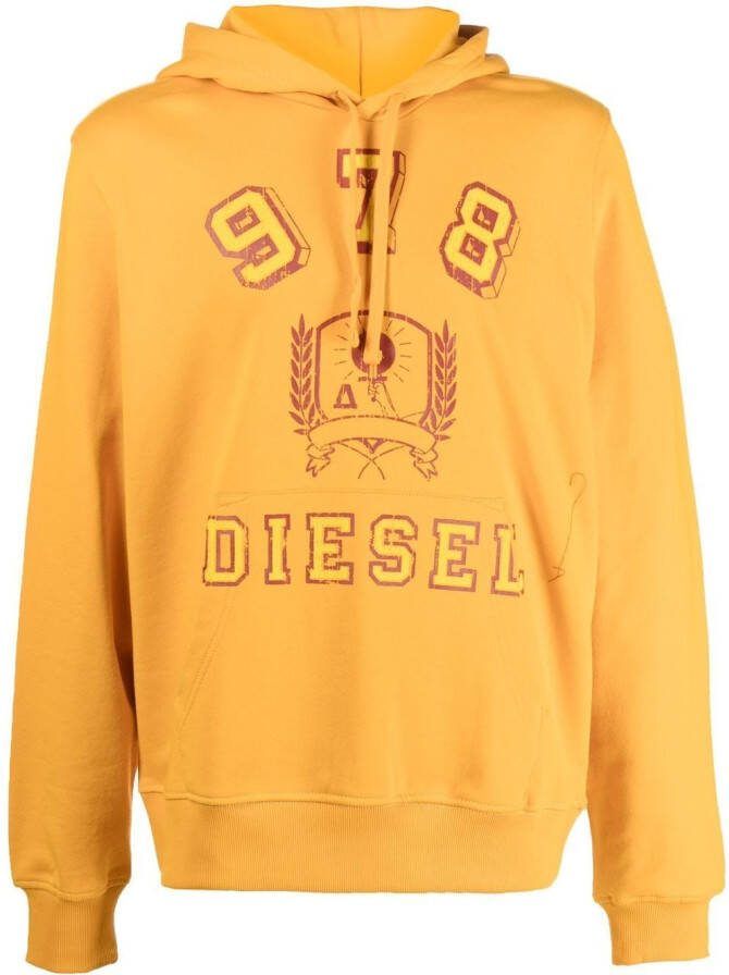 Diesel Hoodie met logoprint Oranje