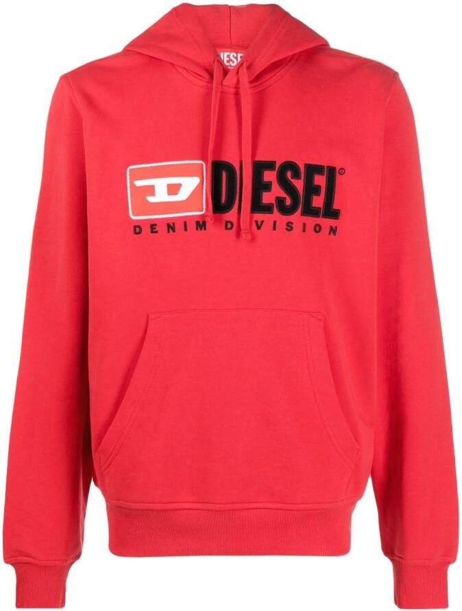 Diesel S-Ginn-Hood Div hoodie met logo-applicatie Rood