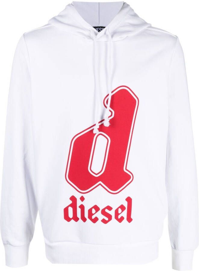 Diesel Hoodie met logoprint Wit
