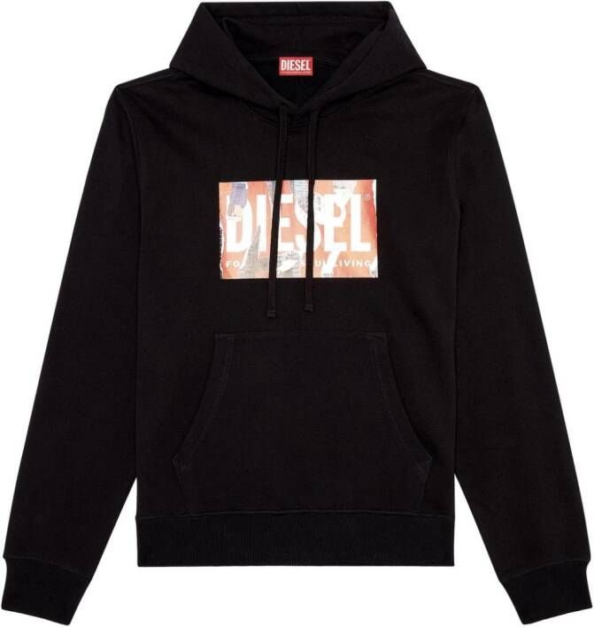 Diesel S-Ginn-Hood-L4 hoodie met logoprint Zwart