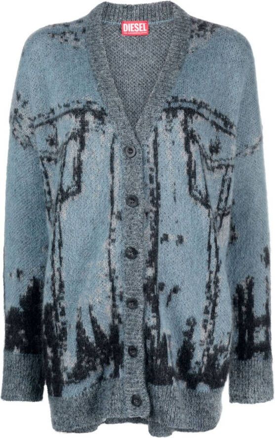 Diesel Intarsia vest Blauw