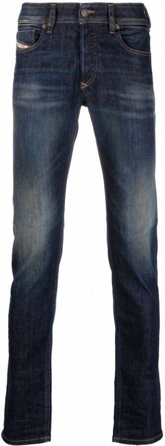 Diesel Jeans met logopatch Blauw