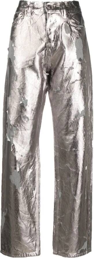 Diesel Jeans met metallic-effect Grijs
