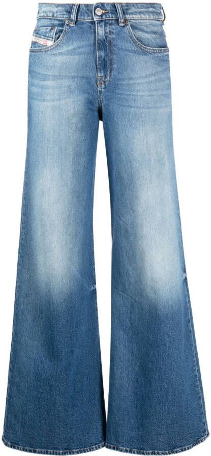 Diesel Jeans met wijde pijpen Blauw