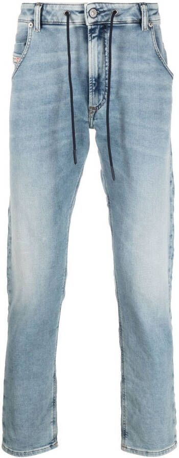 Diesel Joggjeans met toelopende pijpen Blauw