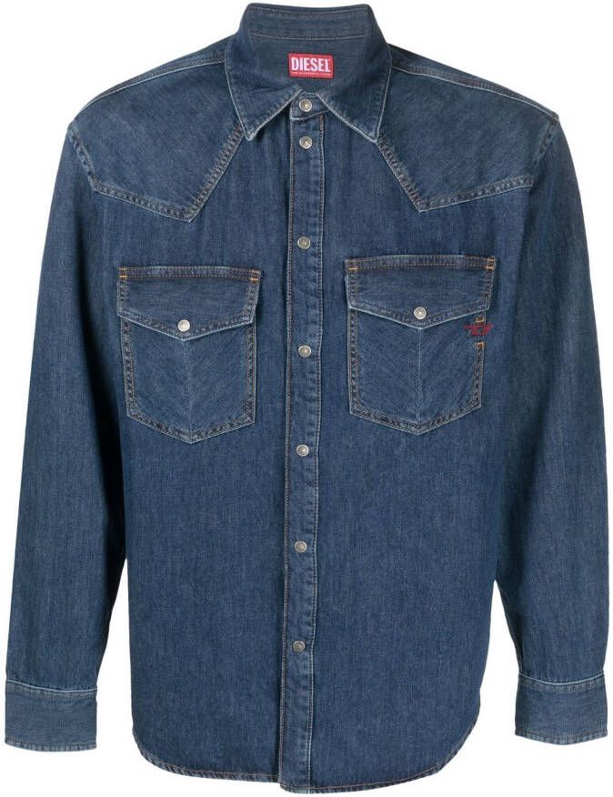 Diesel D-Ocean denim overhemd Blauw