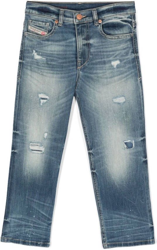 Diesel Kids 2016 gerafelde jeans Blauw