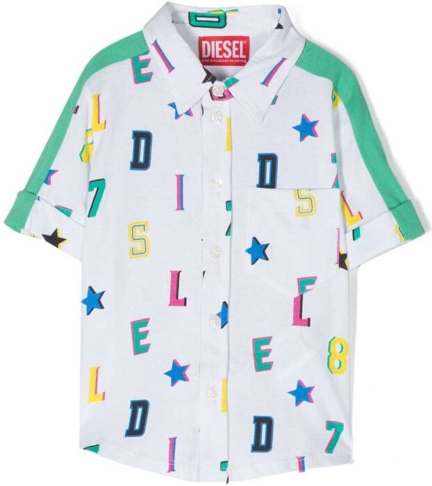 Diesel Kids Shirt met logoprint Wit