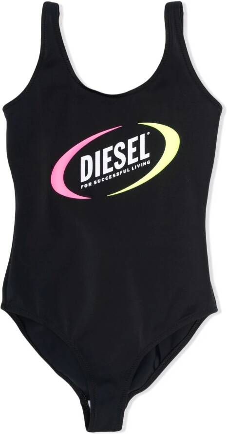 Diesel Kids Badpak met logoprint Zwart