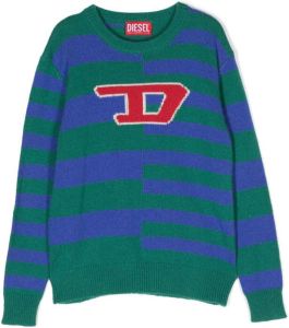Diesel Kids Gestreepte sweater Groen