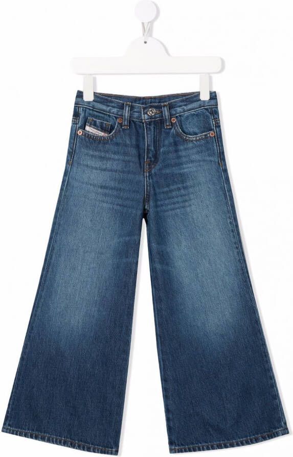 Diesel Kids D-Akemi jeans met wijde pijpen Blauw