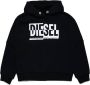 Diesel Kids Hoodie met logoprint Zwart - Thumbnail 1