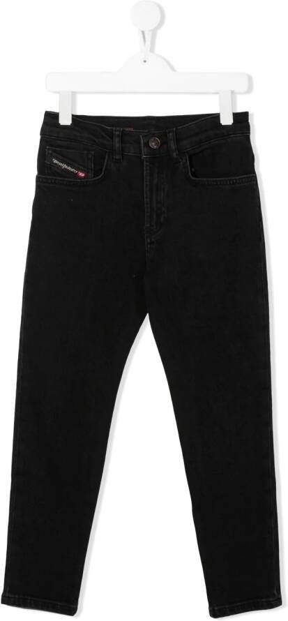 Diesel Kids Jeans met vijf zakken Zwart
