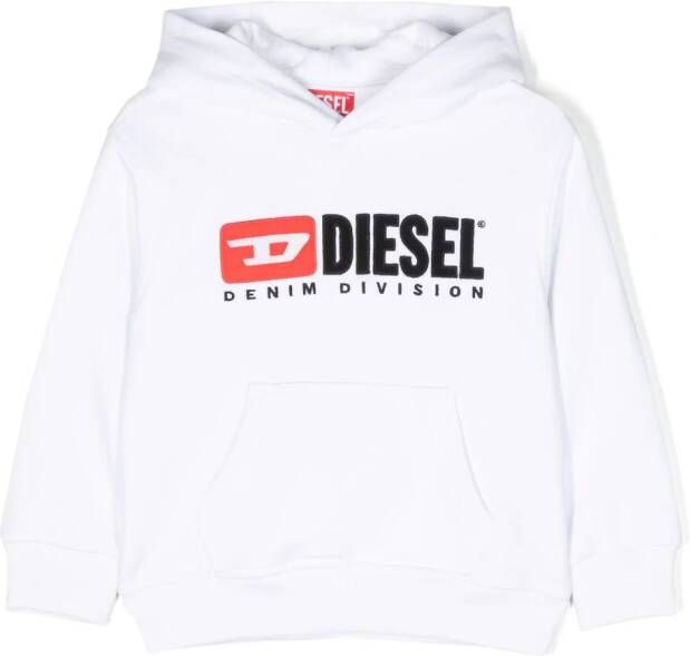 Diesel Kids Hoodie met geborduurd logo Wit