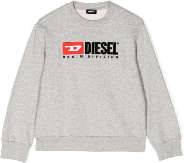 Diesel Kids Sweater met logoprint Grijs