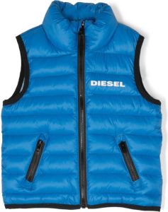 Diesel Kids Bodywarmer met logoprint Blauw