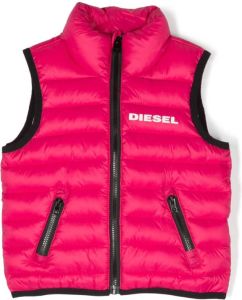 Diesel Kids Bodywarmer met logoprint Roze