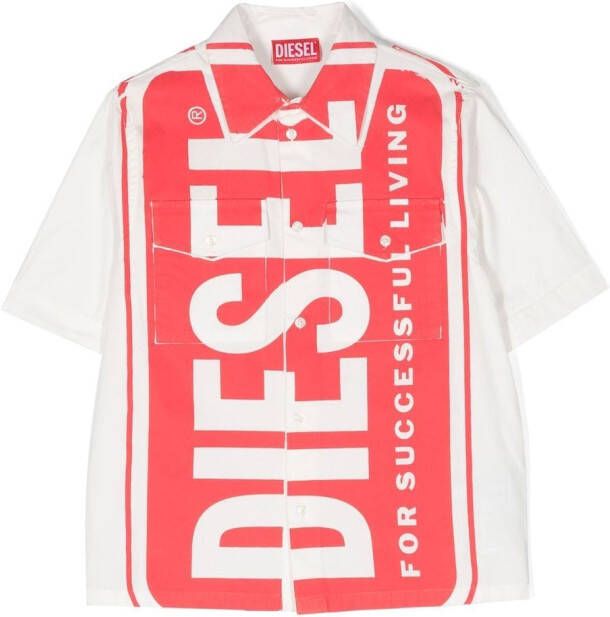 Diesel Kids Shirt met logoprint Wit