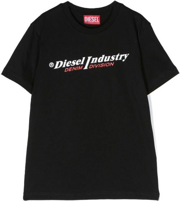 Diesel Kids T-shirt met logoprint Zwart