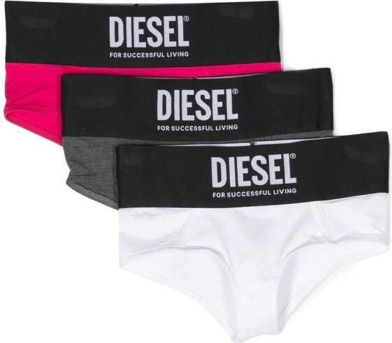 Diesel Kids Drie slips met logoband Zwart