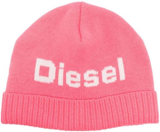 Diesel Kids Muts met logoprint Roze