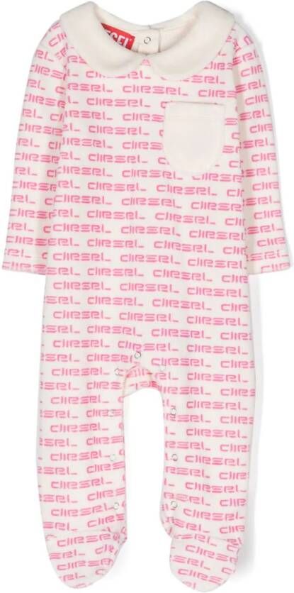 Diesel Kids Pyjama met logoprint Wit