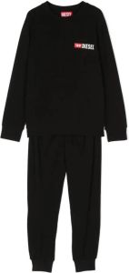 Diesel Kids Pyjama met logoprint Zwart