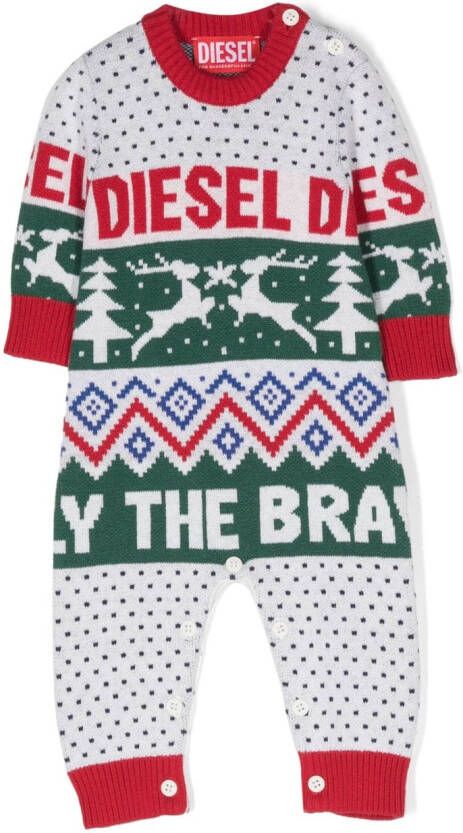 Diesel Kids Ribgebreide pyjama Wit