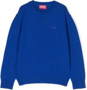 Diesel Kids Sweater met geborduurd logo Blauw