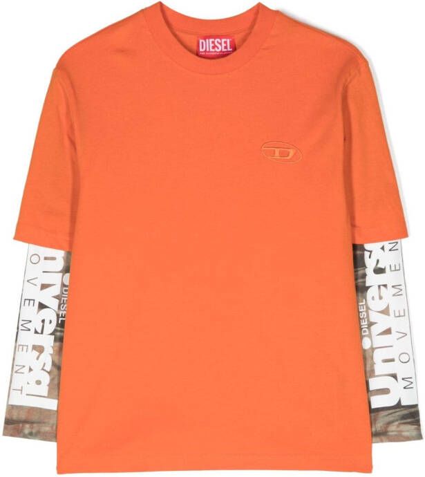 Diesel Kids Sweater met geborduurd logo Oranje
