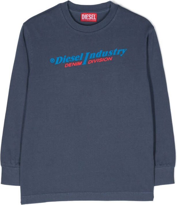 Diesel sweater met tekst donkerblauw Tekst 164 | Sweater van