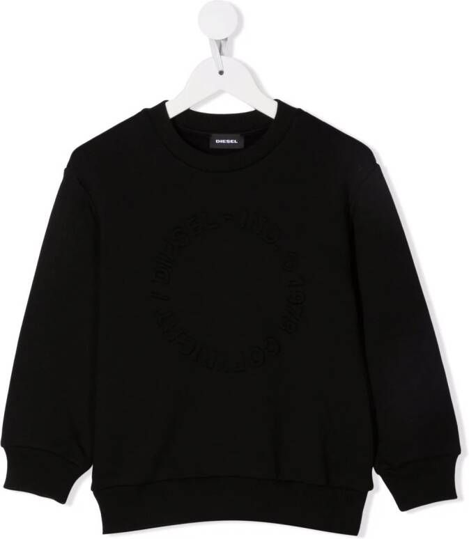 Diesel Kids Sweater met logo-reliëf Zwart
