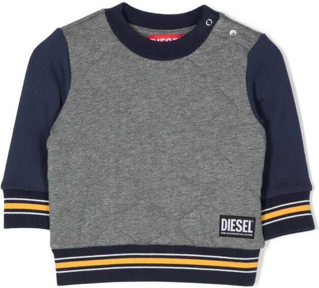 Diesel Kids Sweater met logopatch Grijs