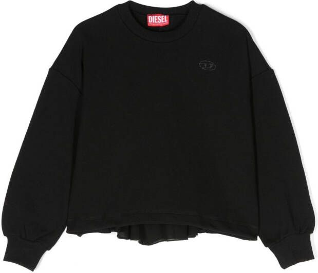 Diesel Kids Sweater met logopatch Zwart