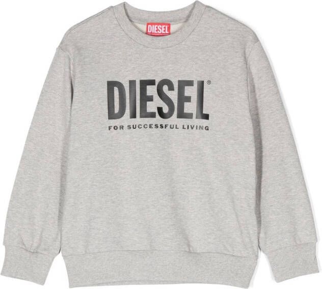 Diesel Kids Sweater met logoprint Grijs