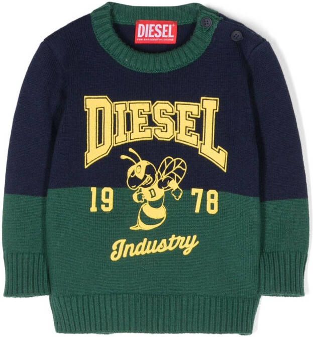 Diesel Kids Sweater met logoprint Groen