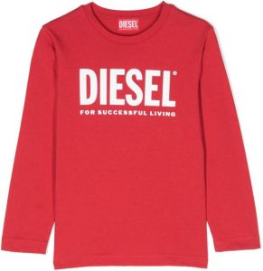 Diesel Kids Sweater met logoprint Rood