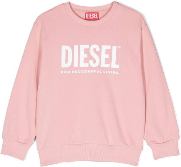 Diesel Kids Sweater met logoprint Roze