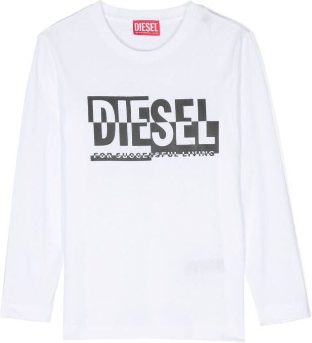 Diesel Kids T-shirt met lange mouwen Wit