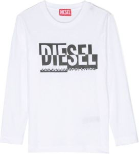 Diesel Kids Sweater met logoprint Wit