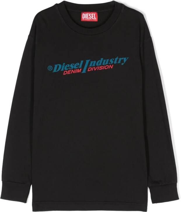 Diesel Kids Sweater met logoprint Zwart