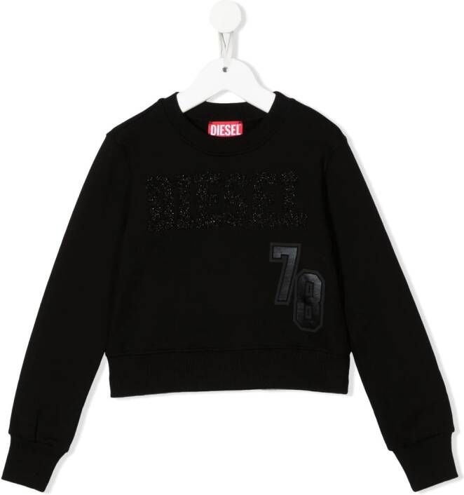 Diesel Kids Sweater met patch Zwart