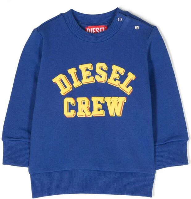 Diesel Kids Sweater met tekst Blauw