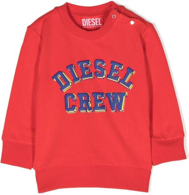 Diesel Kids Sweater met tekst Rood