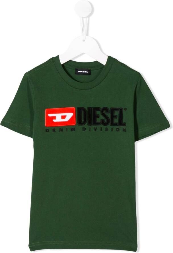 Diesel Kids T-shirt met geborduurd logo Groen