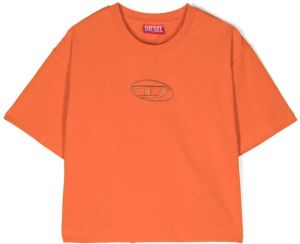 Diesel Kids T-shirt met geborduurd logo Oranje